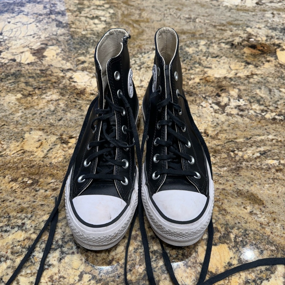 Leather Platform Converse Black - image 1